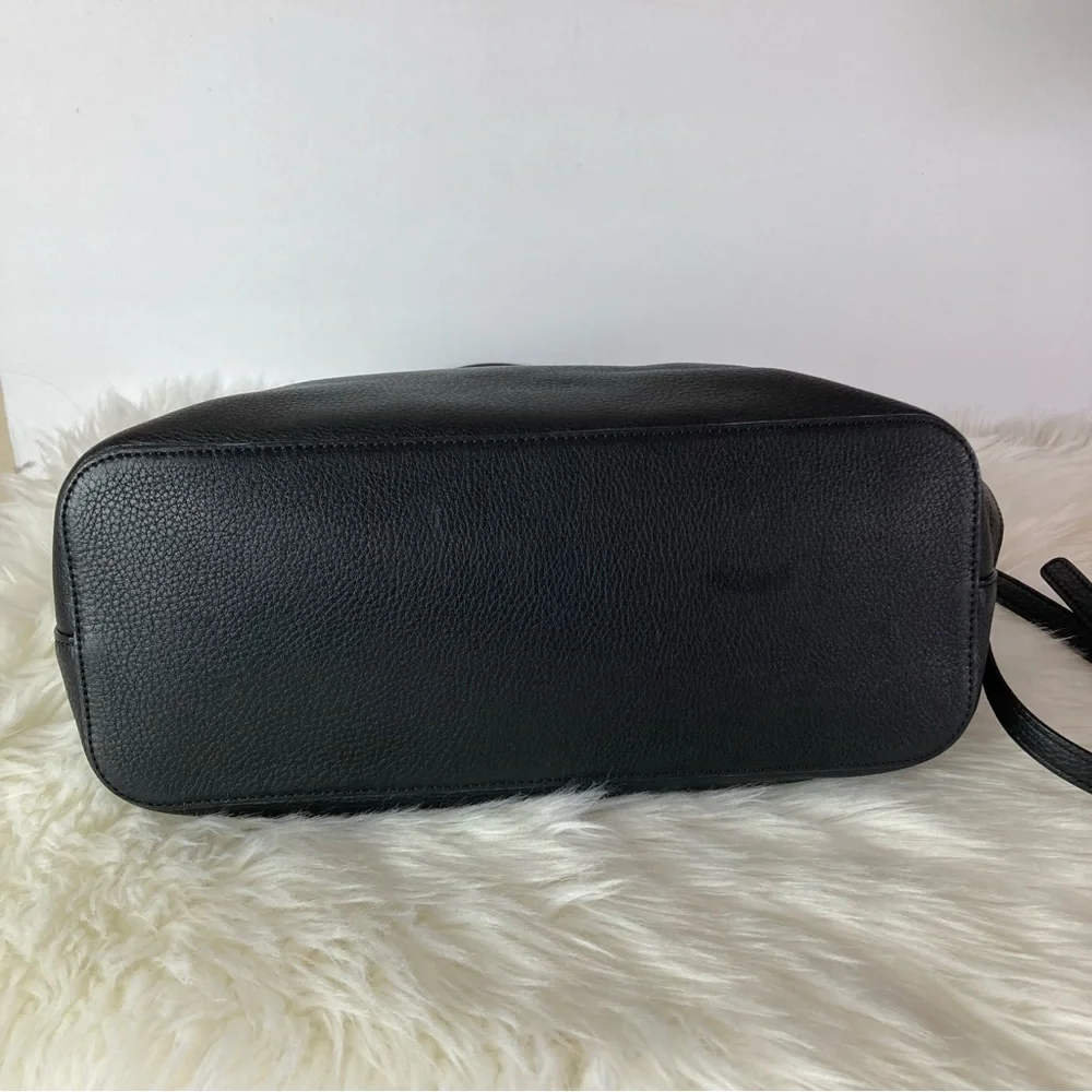 Tory Burch Thea Satchel Shoulder Strap Leather Bag Black